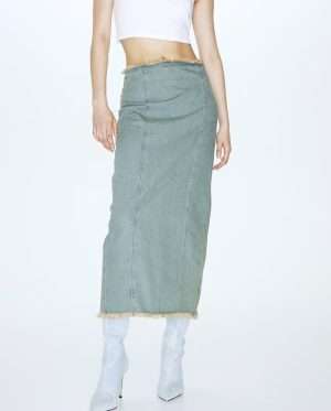 Dirty Blue Statement Denim Skirt