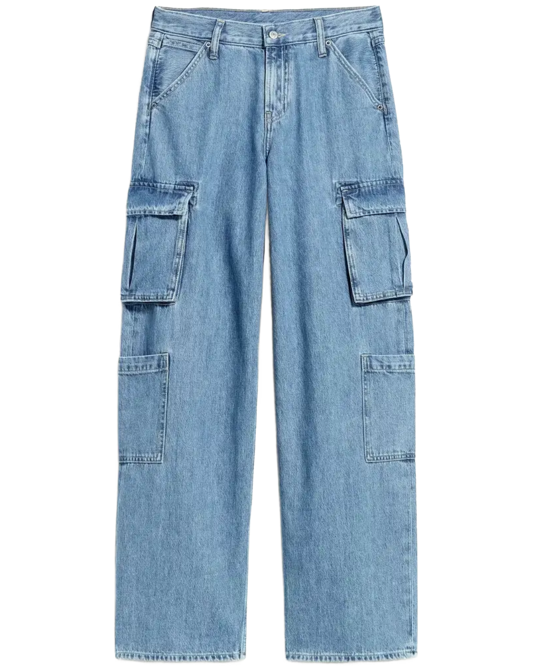 Blue 8 Pockets Cargo Pants - Image 2