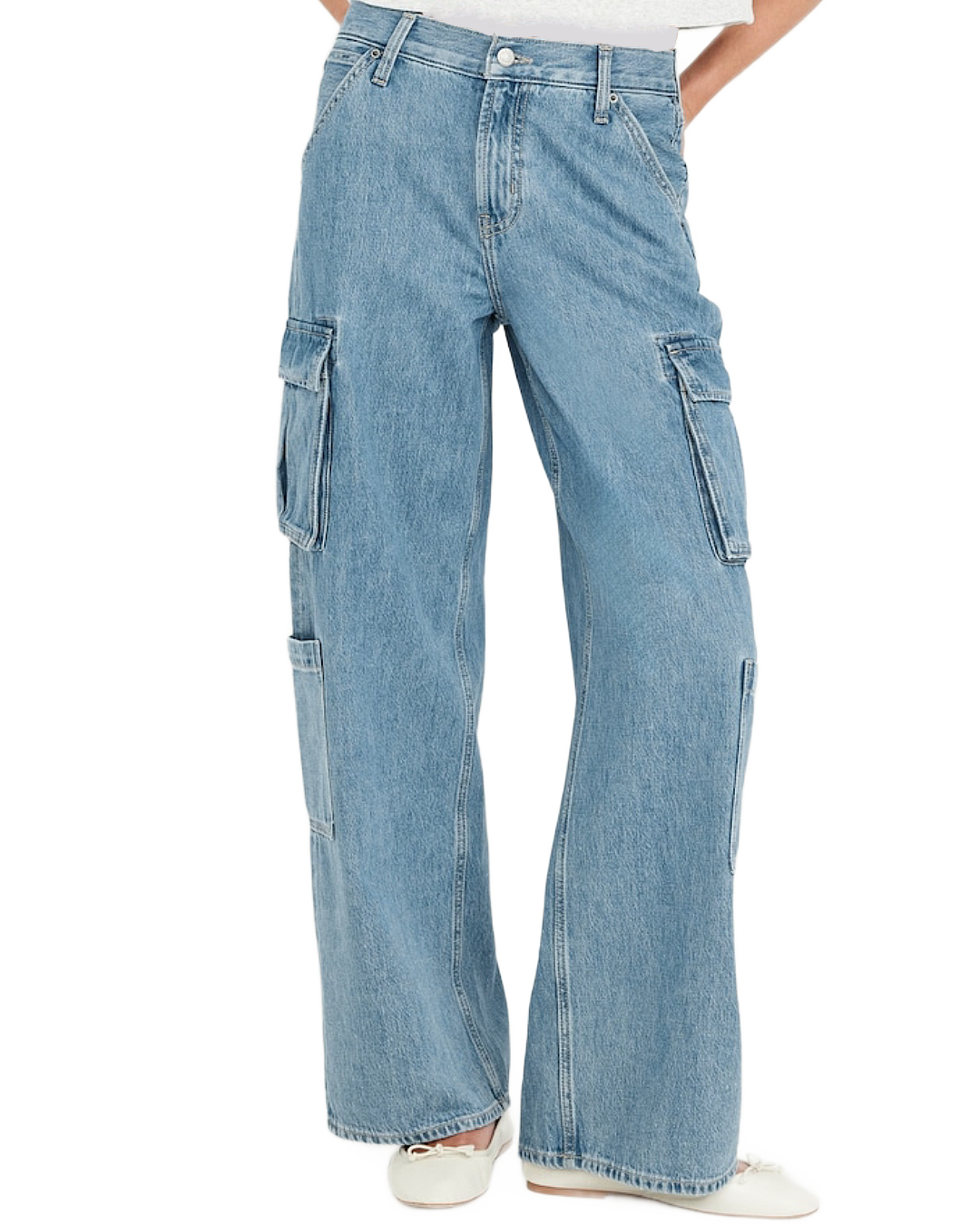 Blue 8 Pockets Cargo Pants